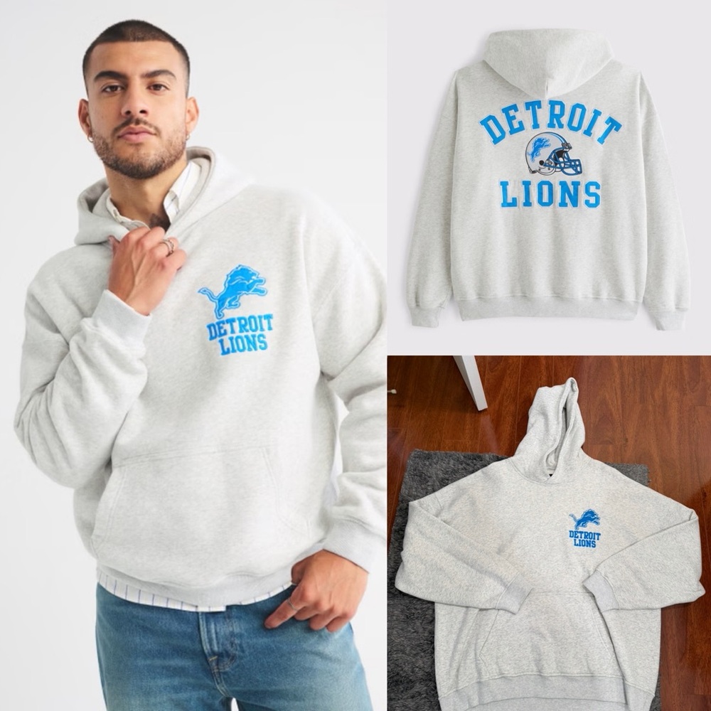 Abercrombie & Fitch Detroit Lions Graphic Popover Hoodie